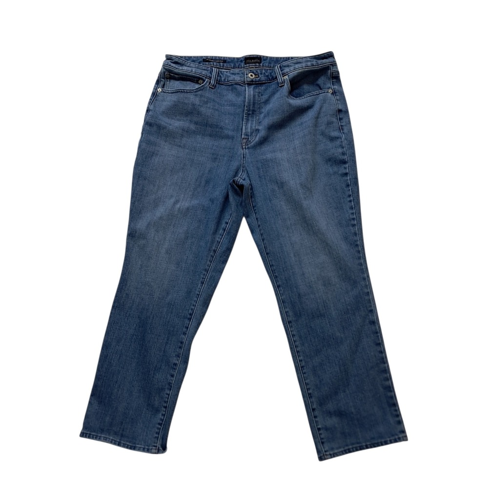 Talbots Jeans Womens 14 Blue Modern Ankle Jean Straight Medium Wash Stretch